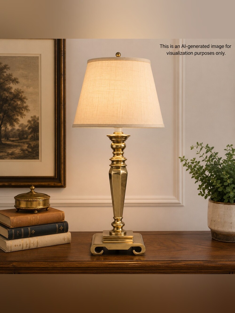 Vintage Brass Candlestick Table Lamp w/ Scroll Feet | 13" Tall (No Shade)